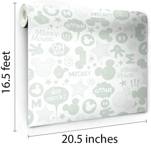 Miniatura 8 de RoomMates RoomMates, RMK11152WP - Papel pintado de Disney Mickey Mouse Icons, color plateado
