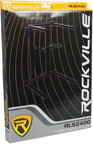 Miniatura 4 de Rockville RLS2400 - Soporte plegable ligero para portátil DJ con estante adicional y bolsa de viaje, construcción de acero, portátil para DJs