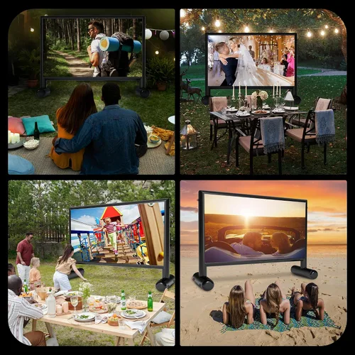 Miniatura 5 de Pantalla de proyector inflable, pantalla de cine inflable de PVC de 11 pies, diseño hermético al aire libre con bomba de aire de 600 W