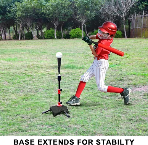 Miniatura 7 de BaseGoal Camiseta de Bateo de Béisbol para Niños, Tee de Bateo, Tee de Sóftbol, Tee de Bateo para Jóvenes, Tee de Teeball, Tee de Viaje, Altura