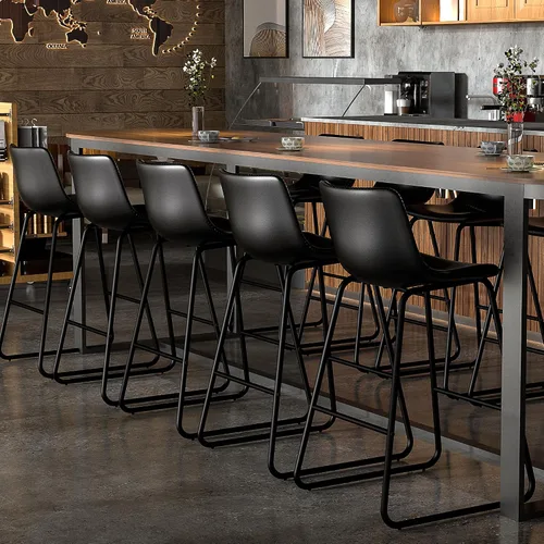 Miniatura 23 de YaFiti - Juego de 2 sillas de comedor de 18 pulgadas, sillas modernas tapizadas para comedor con cojines de piel sintética y patas de metal, silla