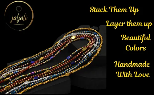 Miniatura 9 de Handmade African Waist beads from West Africa Senegal. Strethy Unique beads with a sparkle to them. Made with Long Lasting Durable