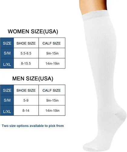 Miniatura 2 de Calcetines de compresión para mujeres y hombres, calcetines largos atléticos hasta la rodilla de 15 a 20 mmhg, lo mejor para correr atlética, 3 pares