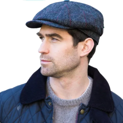 Miniatura 5 de Mucros Weavers Gorra de conducción de lana irlandesa, 8 paneles, 100% lana, estilo clásico unisex para adultos, gris, grande, formal, boda