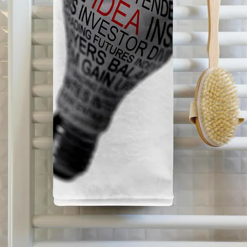 Miniatura 2 de 3dRose Concept Design of a Light Bulb with the Word idea in red Letter on it 22x30 Bath Hand Pool Towel