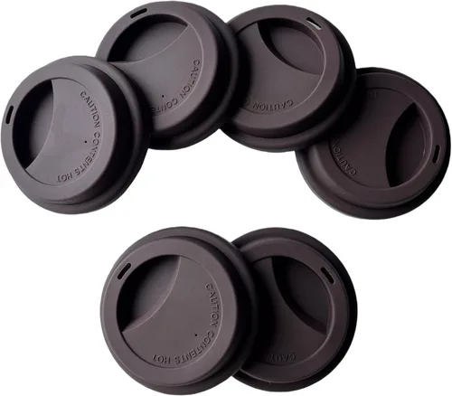 Miniatura 14 de Fundas de silicona para tazas, tapas de silicona reutilizables para tazas, tazas y tazas flexibles, tapas de tazas calientes para café, color negro