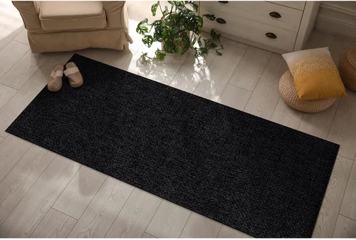 Miniatura 8 de CAMILSON Easy Alfombra de yute, 2 x 3 pulgadas, interiores y exteriores, fibra gris oscuro, para sala de estar, patio y cocina, diseño tejido