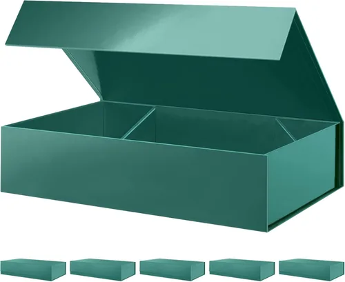 Miniatura 44 de PACKHOME Caja de regalo de 11.5 x 8 x 2.5 pulgadas, caja resistente para camisas con tapa magnética para múltiples ocasiones (negro brillante)