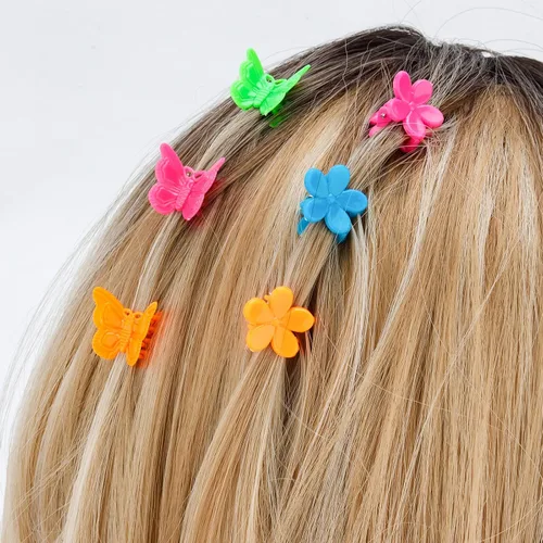 Miniatura 5 de YISSION 200 pinzas para el cabello con diseño de flores, pinzas de mariposa para el cabello, pinzas pequeñas para el cabello de los años 90