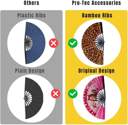 Miniatura 2 de Ventilador de mano decorativo para rave, grandes abanicos plegables para festivales, Drag Queen y Burlesque, bonitos accesorios holográficos