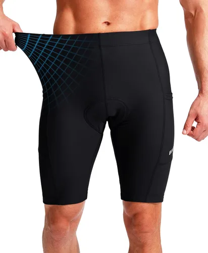 Miniatura 3 de Bikewa - Pantalones cortos de ciclismo para hombre, con acolchado 3D, para ciclismo de carretera o montaña, FPU 50+, bolsillos con cremallera