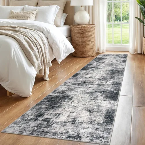 Miniatura 1114 de IOHOUZE Alfombra abstracta lavable de 3 x 12 pies para pasillos, antideslizante para cocina, camino de entrada de lana sintética para interiores