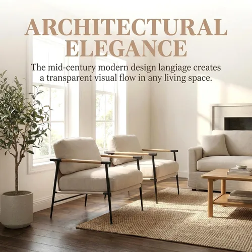 Miniatura 3 de LukeAlon Silla decorativa de chenille de mediados de siglo, silla ultra suave para sala de estar con patas de metal, silla moderna de estar