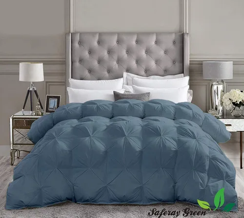 Miniatura 41 de Lujoso y lujoso para todas las estaciones, 100% algodón orgánico, tamaño individual XL, 68 x 92 pulgadas, edredón plisado de 3 piezas con 4 pestañas