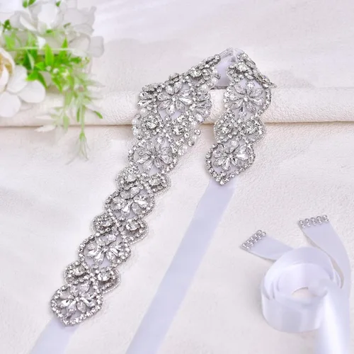 Miniatura 58 de azaleas Cinturón de boda fino de cristal para mujer, cinturón de novia para boda, dama de honor, accesorios de vestido de niña de las flores, 16