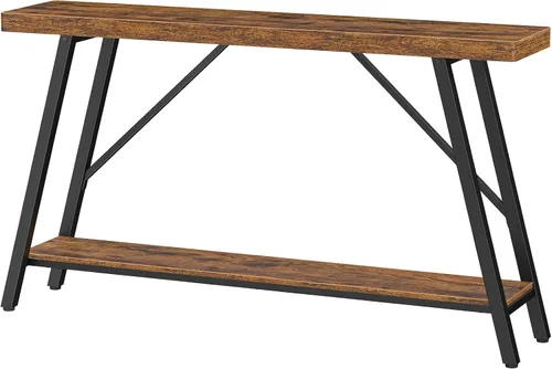 Miniatura 9 de Snughome Mesa de entrada, mesa consola de 47.2 pulgadas de largo con estante de almacenamiento de 2 niveles, mesa de sofá detrás del sofá, mesa