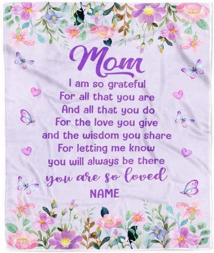 Miniatura 42 de Manta de vellón personalizada con texto en inglés «To My Mom», diseño de girasol de hija e hijo, carta de amor con texto en inglés «You are the