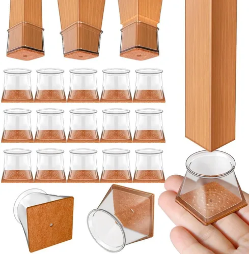 Miniatura 10 de Ansible 36 Pack Protectores de Patas de Silla para Pisos de Madera Dura, Fundas de Silicona y Fieltro, Almohadillas, Tapas, Protegen los Pies