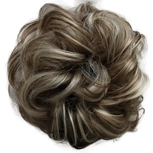 Miniatura 37 de CAISHA by Prettyshop Hairpiece Scrunchy Updo Bridal Peinado Voluminoso Ondulado Moño Desordenado Mezcla Rubio G13AL