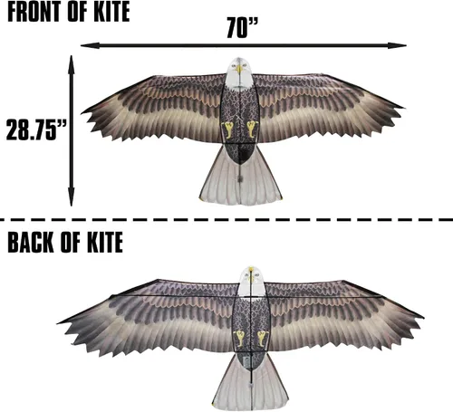 Miniatura 3 de Wind n Sun - Cometa de nailon con forma de águila rapa, 70 pulgadas