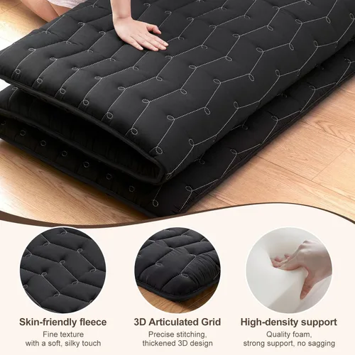 Miniatura 6 de Colchón de piso de futón japonés de espuma premium de 3.2" de grosor - Tamaño completo 54"x80" 100% espuma de alta densidad, almohadilla cómoda