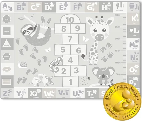 Miniatura 16 de QUOKKA Alfombra de juego para bebé para piso, alfombra ABC de superficie de felpa súper suave para niños pequeños y bebés, extra gruesa