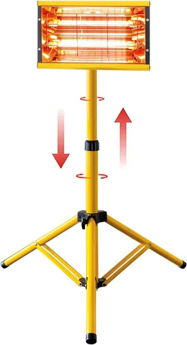 DATOUBOSS Lámpara de curado de pintura infrarroja 2000 W de onda corta Pintura infrarroja lámpara para hornear Secador de pintura con soporte
