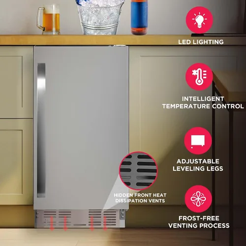 Miniatura 3 de Frigidaire Refrigerador incorporado de 3 pies cúbicos de capacidad, debajo del mostrador, sin escarcha, acero inoxidable