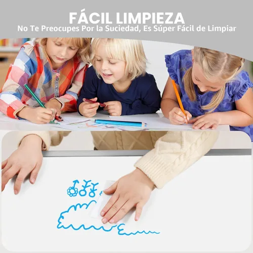 Miniatura 5 de Juego de mesa y silla para niños pequeños, centro de actividades ajustable con patas antideslizantes y superficie a prueba de graffiti de 3 a 12 años
