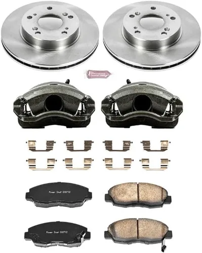 Miniatura 2 de PowerStop KCOE2384 - Kit de pinza y freno delantero para Honda Civic 2006-11 - Pastillas de freno de cerámica + pinzas + rotores de disco de repuesto