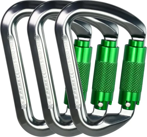 SEPEAK UIAA - Mosquetones de escalada de 30 kN con cierre de rosca, mosquetones profesionales de servicio pesado para escalada, montañismo, rappel,