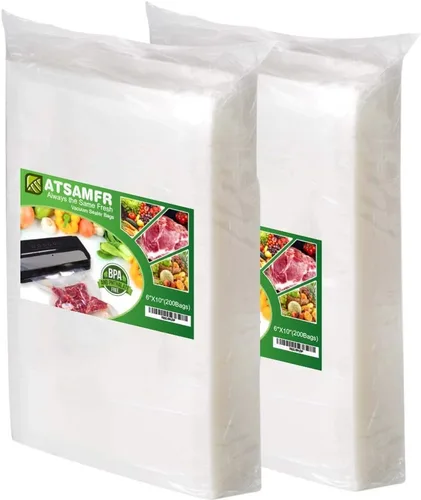 Bolsas selladoras al vacío de 200 pintas de 6 x 10 pulgadas sin BPA, resistentes, ideales para almacenamiento de aspiradora o cocción al vacío