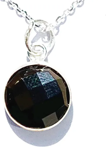 Miniatura 14 de Collar con colgante redondo, piedras preciosas naturales, labradorita, piedra lunar arcoíris, cristal, cuarzo rosa, amatista, citrino, plata de ley