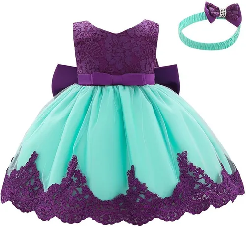 Miniatura 2 de Baby Girl Lace Tutu Dress Infant Toddler Wedding Flower Girl Dress First Birthday Formal Pageant Christening Dresses