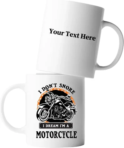 Miniatura 9 de Panvola Taza de café de cerámica con texto en inglés "I Don't Snore I Dream I'm A Motorcycle Gifts For Biker Rider Motor Bike Lover For Dad Uncle