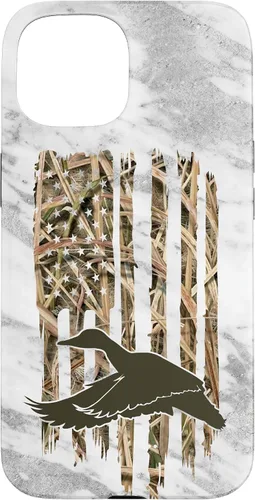 Miniatura 6 de Funda de caza de caza para iPhone 13 Pro Max con diseño de camuflaje gris y bandera de Estados Unidos