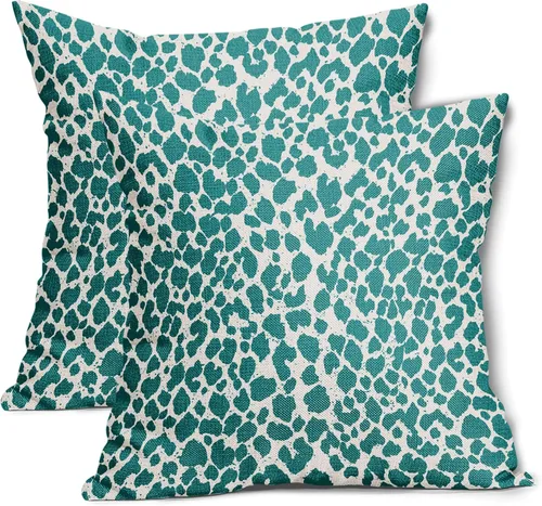 Miniatura 11 de Juego de 2 fundas de almohada de 16 x 16 pulgadas con estampado de leopardo, diseño de leopardo, con cremallera, decoración del hogar para sofá