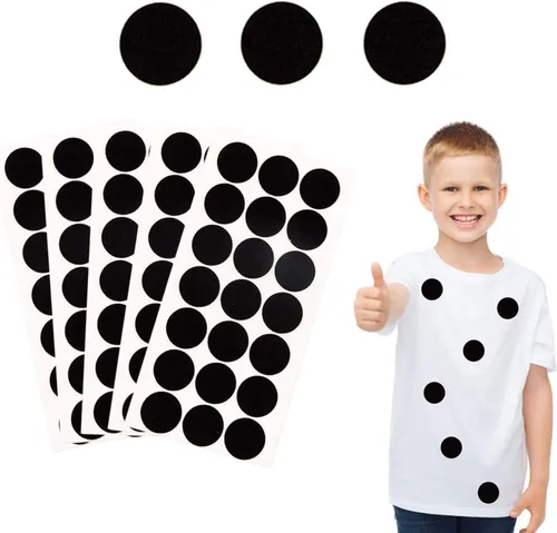 Iceyyyy 100+ Piezas de Círculos de Fieltro Adhesivo Negro, Adhesivo de Fieltro Negro Autoadhesivo para Proyectos DIY de Halloween, Acabado