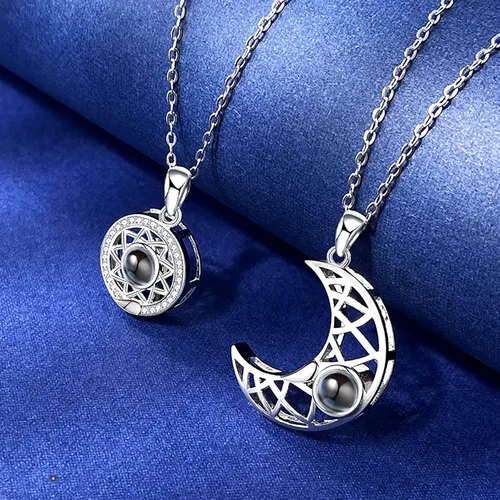 Miniatura 4 de MJartoria Collar de pentagrama de luna, collar de chakra de cristal, colgante, con dije, cadena de aleación multicapa, conjunto de gargantilla