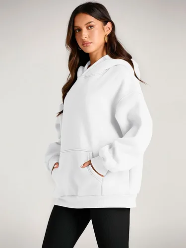 Miniatura 3 de EFAN - Sudadera con capucha para mujer - Sudadera de vellón sobredimensionada con mangas largas para otoño e invierno, ropa de moda inspirada