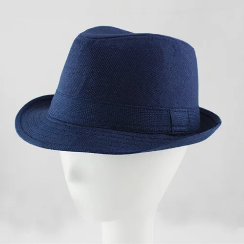 Miniatura 16 de ECYC Sombreros de jazz para niños, gorras de lino de color sólido para niños