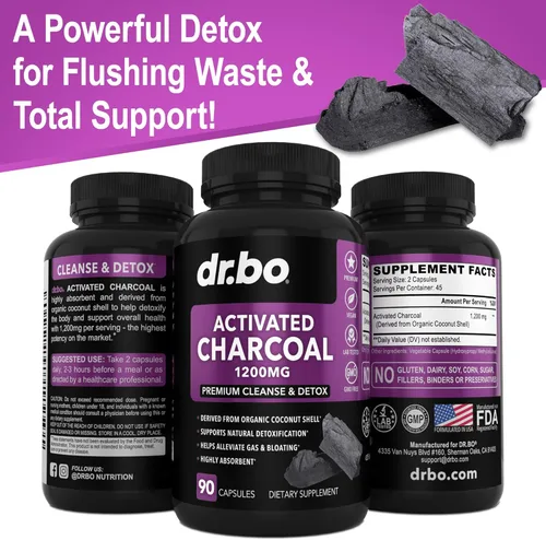 Miniatura 7 de Cápsulas de carbón activado Cleanse Detox – 1200 mg pastillas de carbón de coco orgánico para gases estomacales y alivio de la hinchazón