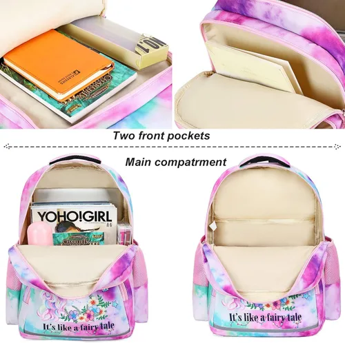 Miniatura 6 de BTOOP Mochila escolar para niñas y niños, con bolsa de almuerzo aislada y bolsa para lápices