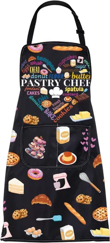 CMNIM Delantal de chef pastelero, regalo de panadero, delantal de cocina para repostería, regalo de graduación para estudiantes culinarios, regalo