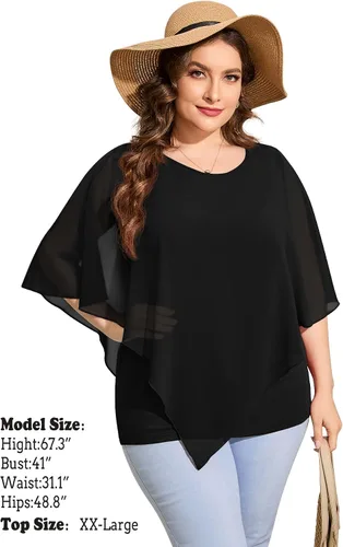 Miniatura 4 de QIXING Blusas elegantes de gasa, sueltas, de verano para mujer 2022