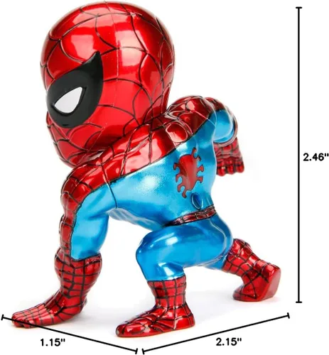 Miniatura 8 de Jada Toys Marvel - Figura clásica de Spiderman de 4 pulgadas, color rojo, talla única