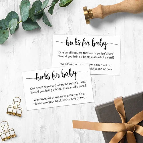 Miniatura 3 de 321Done Libros para tarjetas de bebé, fabricadas en Estados Unidos, 3.5 x 2, blanco, inserto de baby shower para invitaciones, tamaño de tarjeta