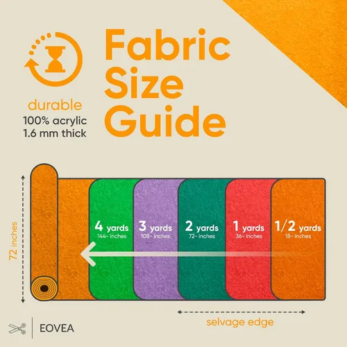 Miniatura 8 de EOVEA - Tela de fieltro acrílico de The Yard - Hojas de fieltro suaves y duraderas de 72 pulgadas de ancho y 0.063 in de grosor para manualidades