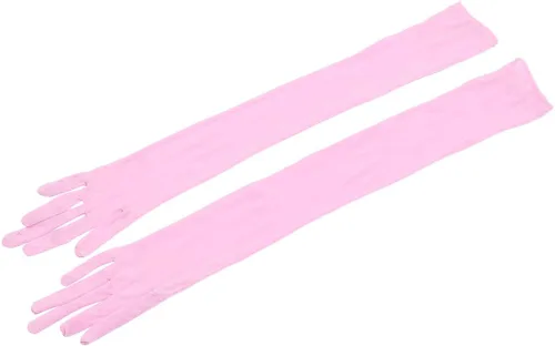 Miniatura 4 de TiaoBug Mitones de guantes de longitud de la ópera de la malla de nylon transparente ultrafino de las mujeres