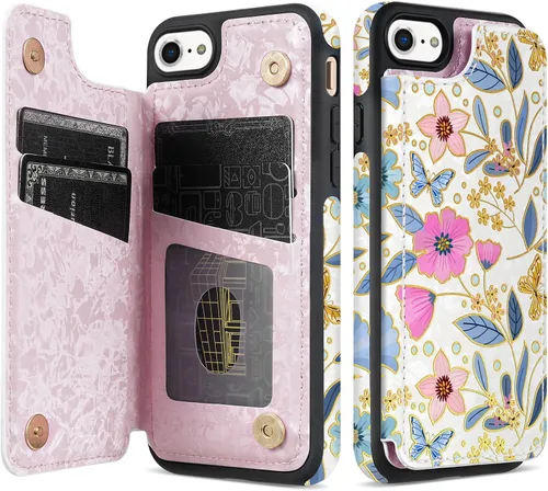 Miniatura 43 de NNH Funda tipo cartera compatible con iPhone Xs Max con bloqueo RFID, ranuras para tarjetas, folio de piel sintética, función atril, doble cierre